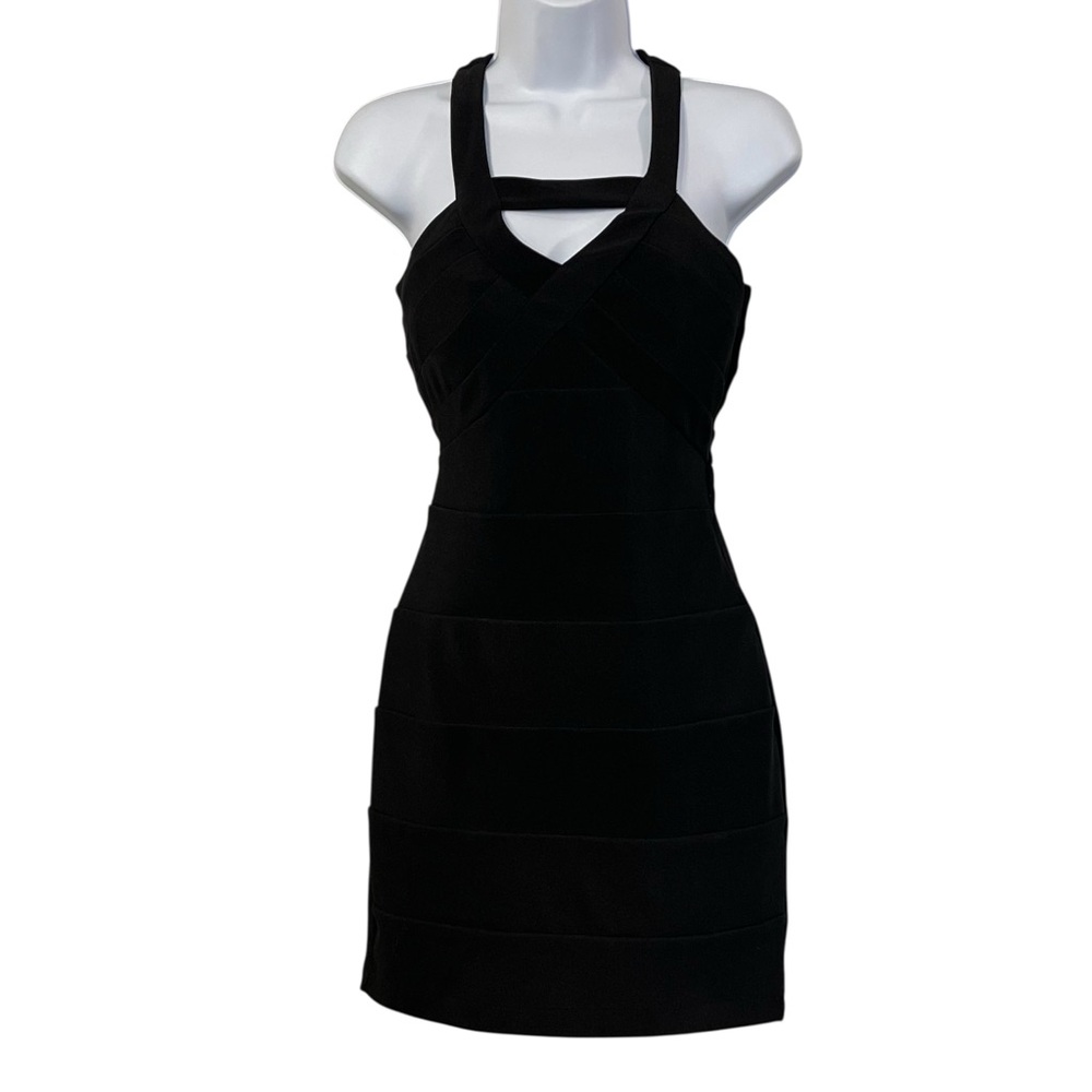 Sexy Straps Black Halter Dress, Size Large